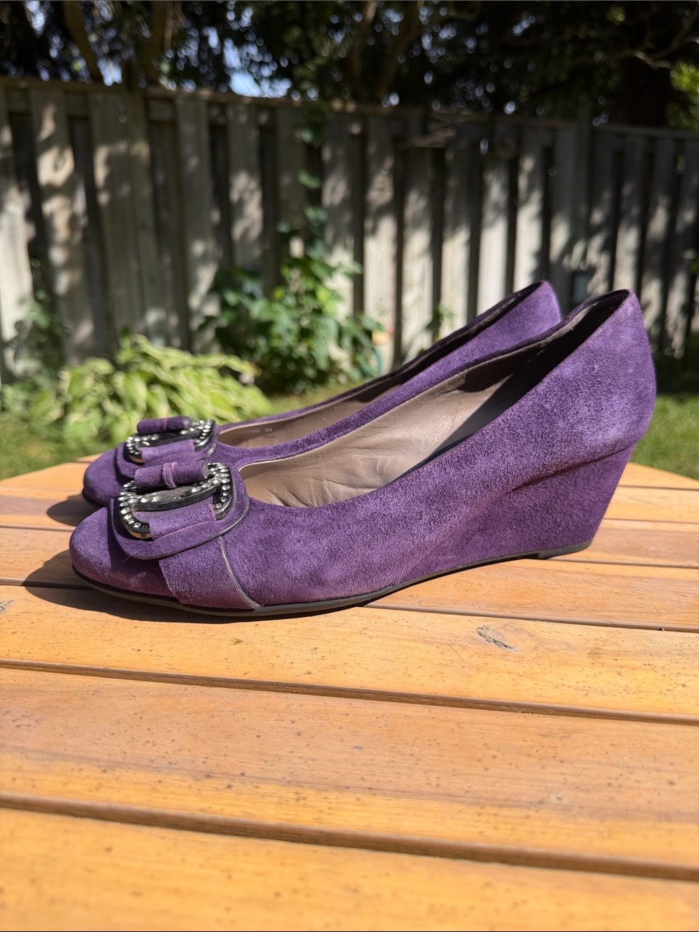 Geox Purple Suede & Leather Flats – Women’s 39